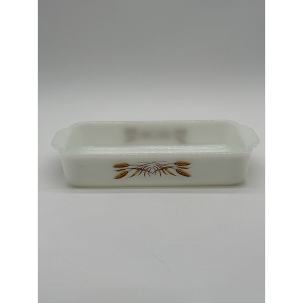 Vintage Fire King Loaf Dish by Anchor Hocking‎ -  Wheat Pattern #410  1 1/2 Qt